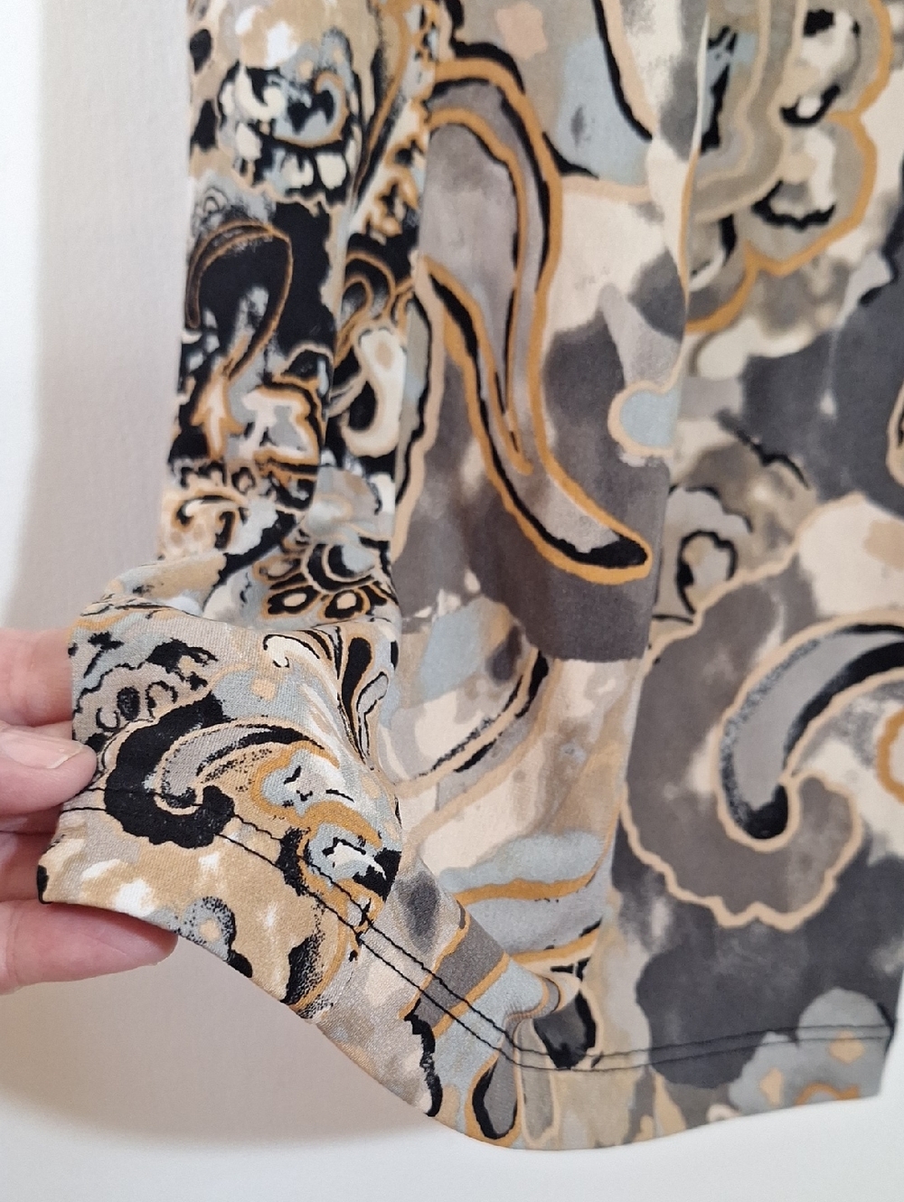 Boho Paisley Floral Wide Leg Cropped Pants Earth Tones - Picture 5 of 13